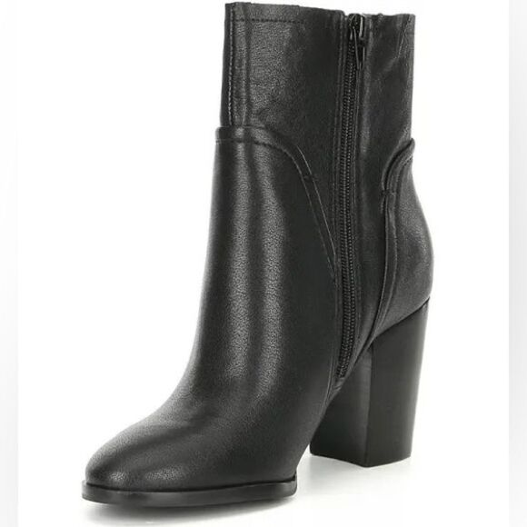 Gibson & Latimer Lessonii Black Leather Booties - Picture 1 of 8